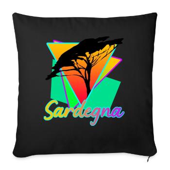 Sardinien Sardegna Retro Sardinia - Sofa pillowcase 17,3'' x 17,3'' (45 x 45 cm) - black - Front