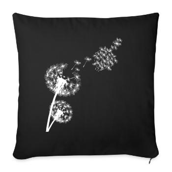 Middle finger dandelion insult - Sofa pillowcase 17,3'' x 17,3'' (45 x 45 cm) - black - Front