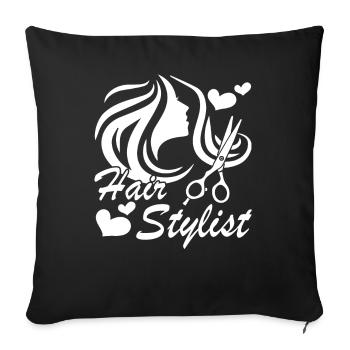 Proud To Be A Hair Stylist - Sofa pillowcase 17,3'' x 17,3'' (45 x 45 cm) - black - Front