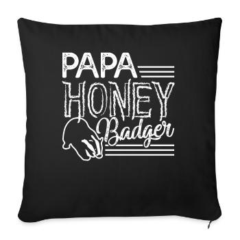 Honey Badger Papa Honey Badger - Sofa pillowcase 17,3'' x 17,3'' (45 x 45 cm) - black - Front