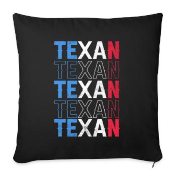 Texan texan texan texan dicte fierté - Housse de coussin décorative 45 x 45 cm - noir - Devant