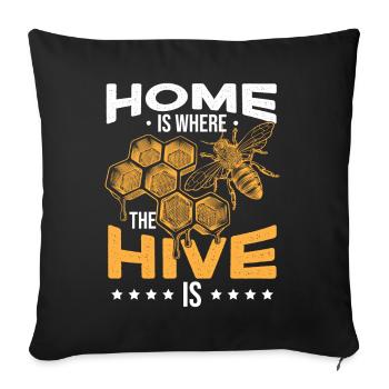 La maison est l’endroit où se trouve ma ruche - Housse de coussin décorative 45 x 45 cm - noir - Devant