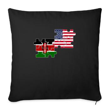 Kenya USA Flag Américain Kenyan - Housse de coussin décorative 45 x 45 cm - noir - Devant