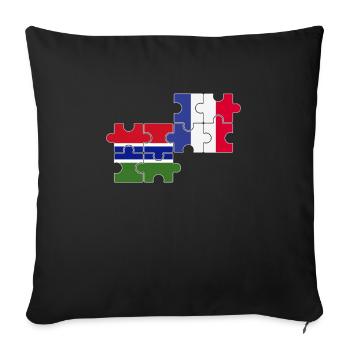 Gambia France Flag French Gambian - Sofa pillowcase 17,3'' x 17,3'' (45 x 45 cm) - black - Front