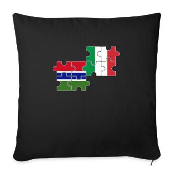 Gambia, Italy, flag, Italian, Gambian - Sofa pillowcase 17,3'' x 17,3'' (45 x 45 cm) - black - Front