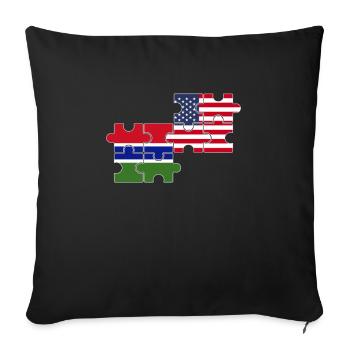 Gambia USA Flag American Gambian - Sofa pillowcase 17,3'' x 17,3'' (45 x 45 cm) - black - Front