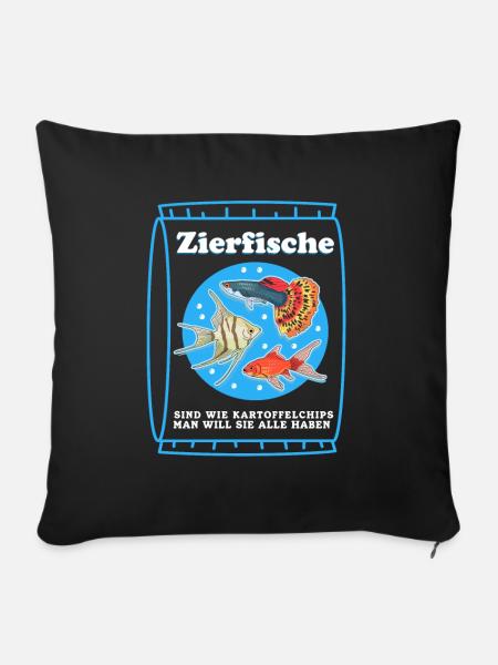 Aquarium Aquarianer Aquaristik Geschenk - Sofakissenbezug 45 x 45 cm - Schwarz