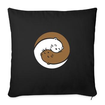 Loutre de mer Loutre Cadeau de loutre - Housse de coussin décorative 45 x 45 cm - noir - Devant