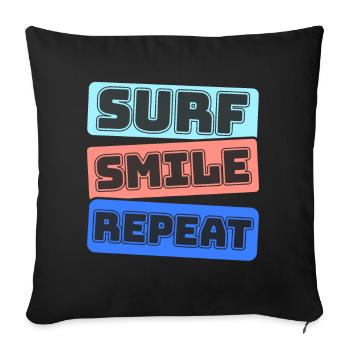 Surf, kitesurf, wakeboard, beach surfers - Housse de coussin décorative 45 x 45 cm - noir - Devant