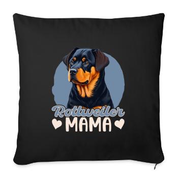 Maman Rottweiler - Housse de coussin décorative 45 x 45 cm - noir - Devant