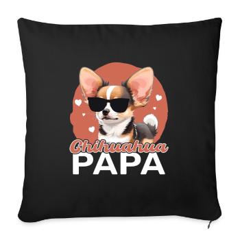 Chihuahua Papa - Housse de coussin décorative 45 x 45 cm - noir - Devant