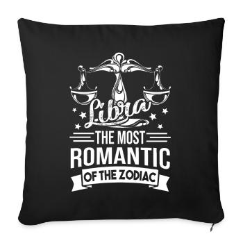 Libra Libra The Most Romantic Of The Zodiac - Sofa pillowcase 17,3'' x 17,3'' (45 x 45 cm) - black - Front