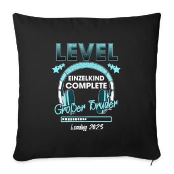 Großer Bruder 2023 Loading Einzelkind Gamer - Sofakissenbezug 45 x 45 cm - Schwarz - Vorne