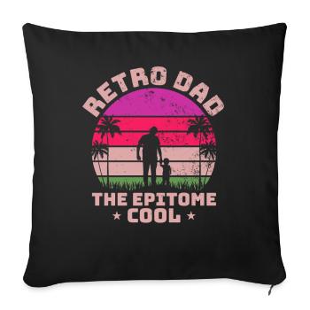 Retro Vintage Daddy 60s 70s 80s 90s Party Costume - Sofa pillowcase 17,3'' x 17,3'' (45 x 45 cm) - black - Front