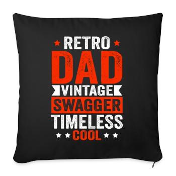 Retro Vintage Daddy 60s 70s 80s 90s Party Costume - Sofa pillowcase 17,3'' x 17,3'' (45 x 45 cm) - black - Front
