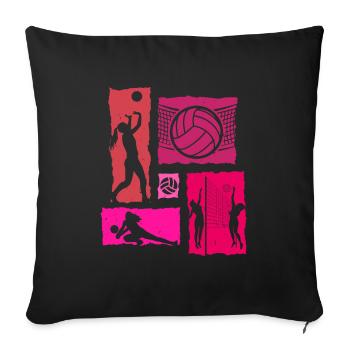 Volleyball Retro - Sofa pillowcase 17,3'' x 17,3'' (45 x 45 cm) - black - Front