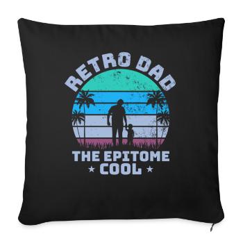 Retro Vintage Daddy 60s 70s 80s 90s Party Costume - Sofa pillowcase 17,3'' x 17,3'' (45 x 45 cm) - black - Front