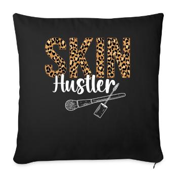 Soins de la peau esthéticienne mignonne - Housse de coussin décorative 45 x 45 cm - noir - Devant