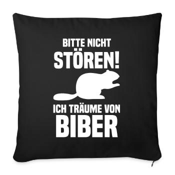 Nagetier Biberliebhaber Biber - Sofakissenbezug 45 x 45 cm - Schwarz - Vorne