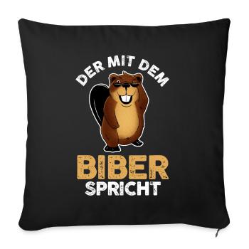 Nagetier Biberliebhaber Biber - Sofakissenbezug 45 x 45 cm - Schwarz - Vorne