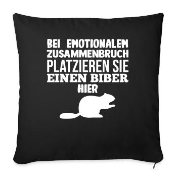 Nagetier Biberliebhaber Biber - Sofakissenbezug 45 x 45 cm - Schwarz - Vorne