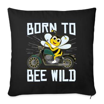 Born To Bee Wild - Sofa pillowcase 17,3'' x 17,3'' (45 x 45 cm) - black - Front