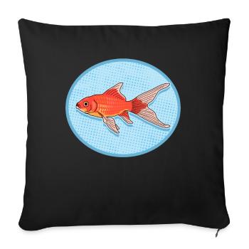 Aquarium Goldfish Aquarist Gift - Sofa pillowcase 17,3'' x 17,3'' (45 x 45 cm) - black - Front