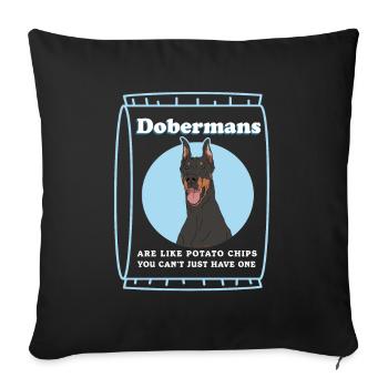 Doberman Dogs | Dog Owner Gift - Sofa pillowcase 17,3'' x 17,3'' (45 x 45 cm) - black - Front