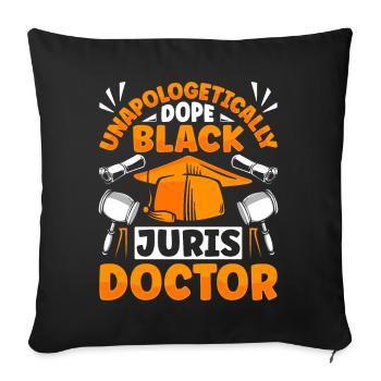 Doctorat Grand Diplôme - Housse de coussin décorative 45 x 45 cm - noir - Devant
