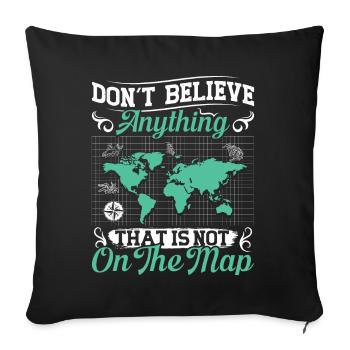 Cartographes - Housse de coussin décorative 45 x 45 cm - noir - Devant