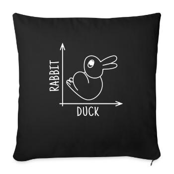 Rabbit Duck Illusion - Sofa pillowcase 17,3'' x 17,3'' (45 x 45 cm) - black - Front
