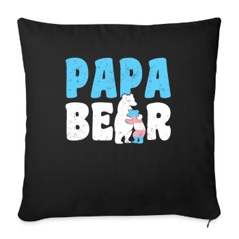 Papa Bear - Sofa pillowcase 17,3'' x 17,3'' (45 x 45 cm) - black - Front