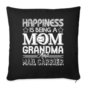 Mail Carrier Mom Grandma And Mail Carrier - Sofa pillowcase 17,3'' x 17,3'' (45 x 45 cm) - black - Front