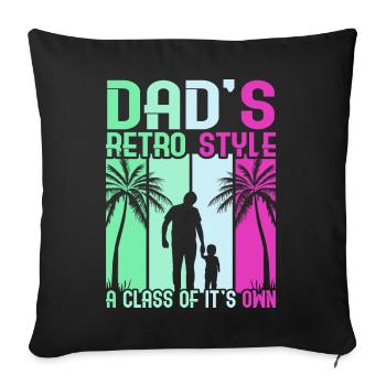 Super papa, papa, meilleur papa Fête des pères - Housse de coussin décorative 45 x 45 cm - noir - Devant