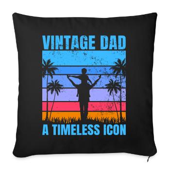 Super papa, papa, meilleur papa Fête des pères - Housse de coussin décorative 45 x 45 cm - noir - Devant