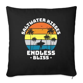 Surf, kitesurf, wakeboard, beach surfers - Housse de coussin décorative 45 x 45 cm - noir - Devant