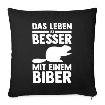 Nagetier Biberliebhaber Biber - Sofakissenbezug 45 x 45 cm - Schwarz - Vorne