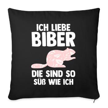 Nagetier Biberliebhaber Biber - Sofakissenbezug 45 x 45 cm - Schwarz - Vorne