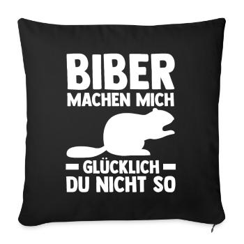 Nagetier Biberliebhaber Biber - Sofakissenbezug 45 x 45 cm - Schwarz - Vorne