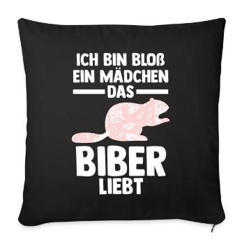 Nagetier Biberliebhaber Biber - Sofakissenbezug 45 x 45 cm - Schwarz - Vorne