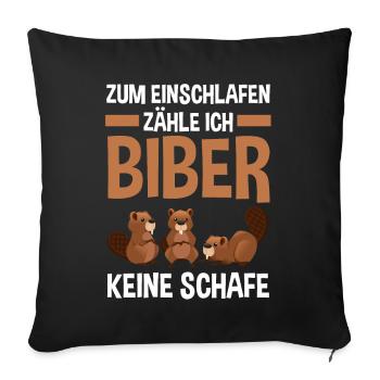Nagetier Biberliebhaber Biber - Sofakissenbezug 45 x 45 cm - Schwarz - Vorne