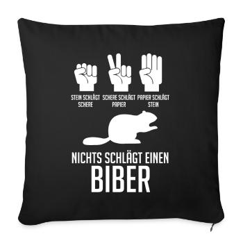 Nagetier Biberliebhaber Biber - Sofakissenbezug 45 x 45 cm - Schwarz - Vorne
