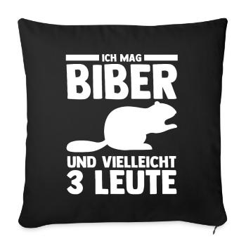 Nagetier Biberliebhaber Biber - Sofakissenbezug 45 x 45 cm - Schwarz - Vorne