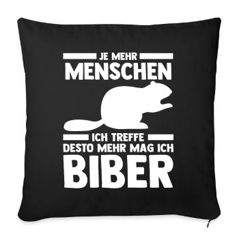 Nagetier Biberliebhaber Biber - Sofakissenbezug 45 x 45 cm - Schwarz - Vorne