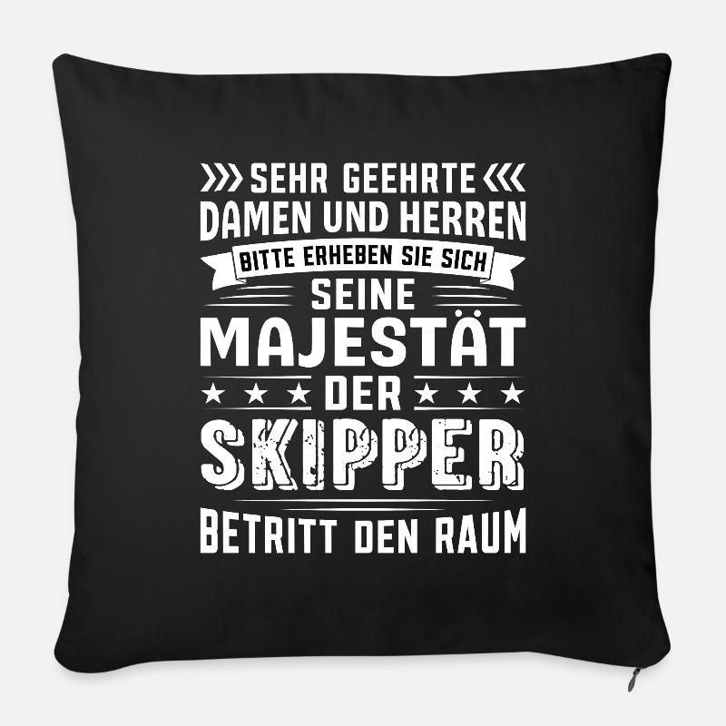 Skipper Geburtstag Skipper Sprüche Skipper - Sofakissenbezug 45 x 45 cm - Schwarz