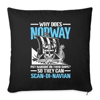Norway Barcode On Their Ships Scan-Di-Navian - Sofakissenbezug 45 x 45 cm - Schwarz - Vorne
