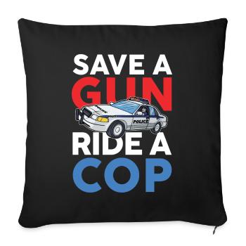 Lustiger Polizei Spruch für einen Polizist - Sofakissenbezug 45 x 45 cm - Schwarz - Vorne