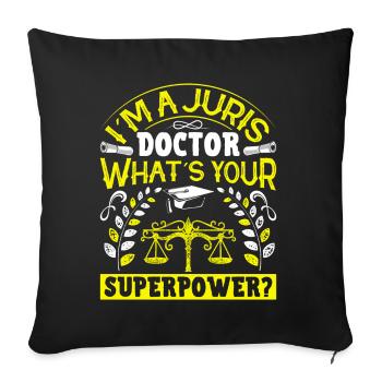 Doctorat Grand Diplôme - Housse de coussin décorative 45 x 45 cm - noir - Devant