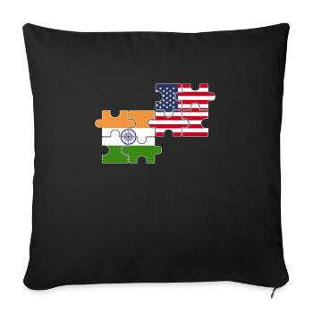 Inde États-Unis Drapeau Indien d’Amérique - Housse de coussin décorative 45 x 45 cm - noir - Devant