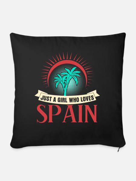 Spanien Urlaub Spanisch - Sofakissenbezug 45 x 45 cm - Schwarz